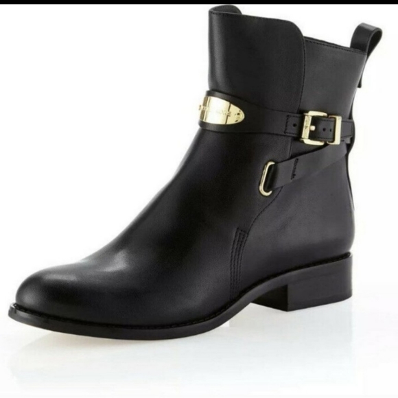 Michael Kors Shoes - Michael Kors Darcy Biker Moto Boots Ankle Booties Leather Black Low Block Heel